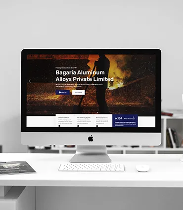 A realistic mock-up of our digital marketing work for Bagaria Aluminum Alloys Pvt Ltd